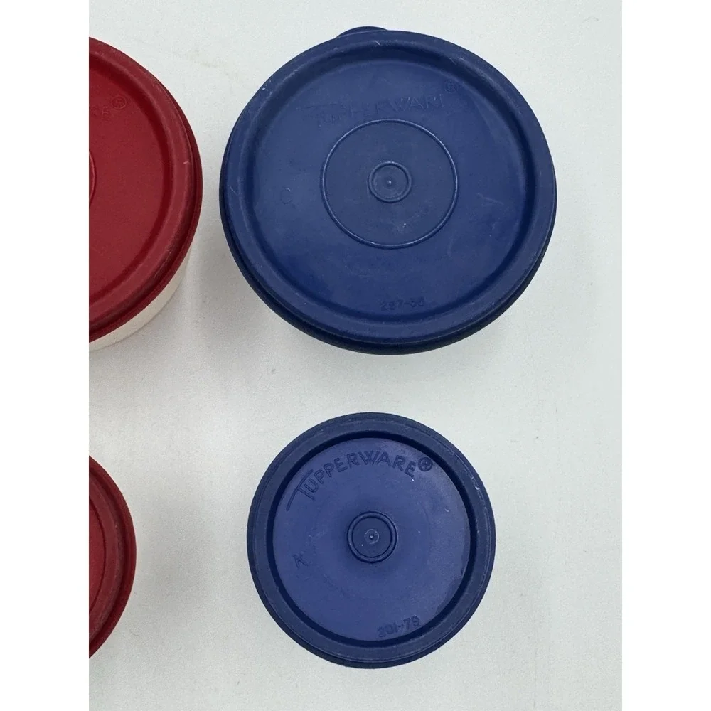 Set Of 6 Tupperware Containers - 3 Condiment & 3 Snack